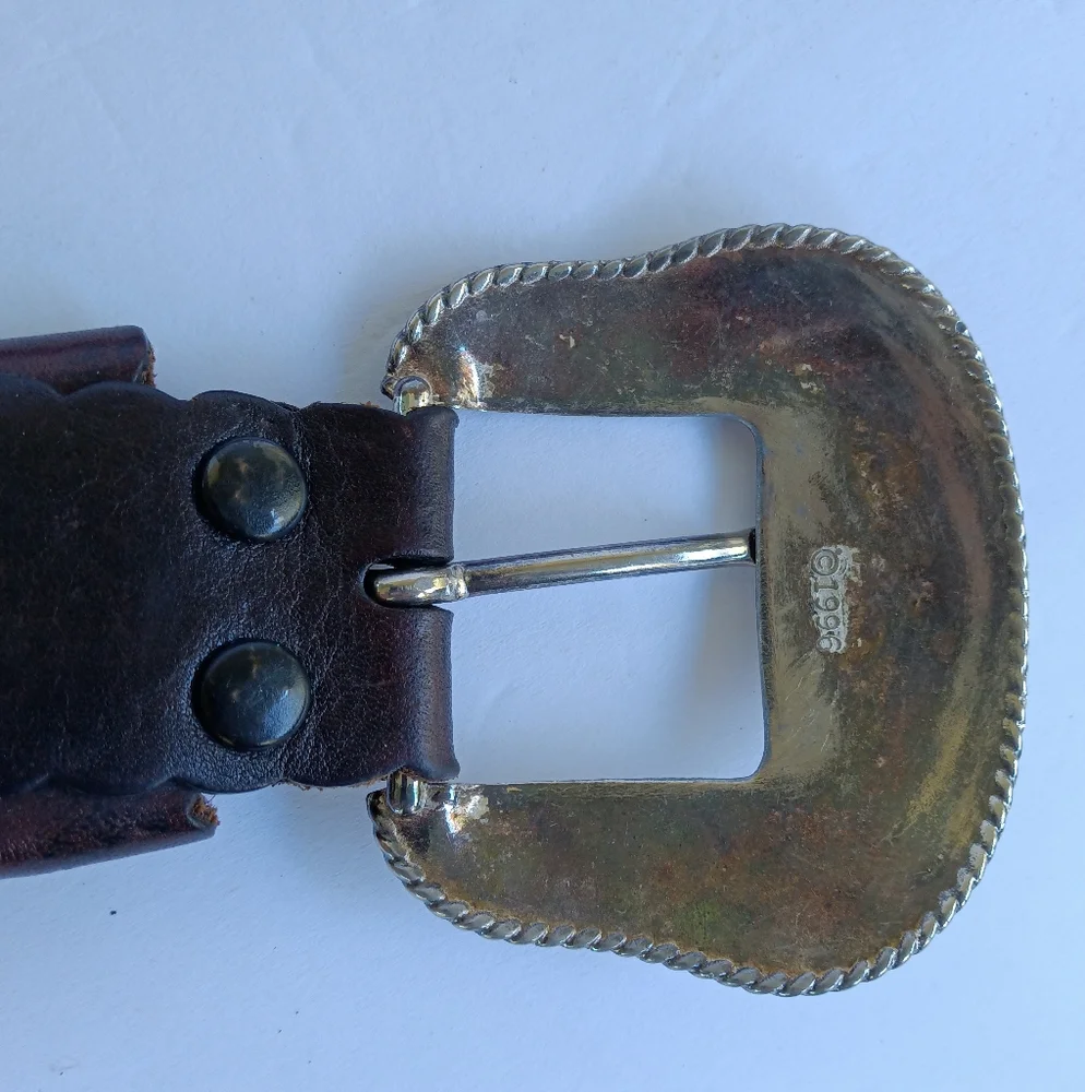 Nacona Vintage 1996 Leather Rhinestone Studded Belt